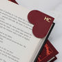 Personalised Initial Leather Heart Page Corner Bookmark, thumbnail 1 of 5