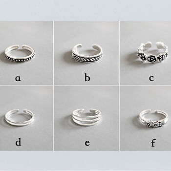Sterling Silver Vintage Design Adjustable Rings, 2 of 6