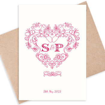 Personalised Heart Strings, Wedding Card, Frameable, 2 of 12