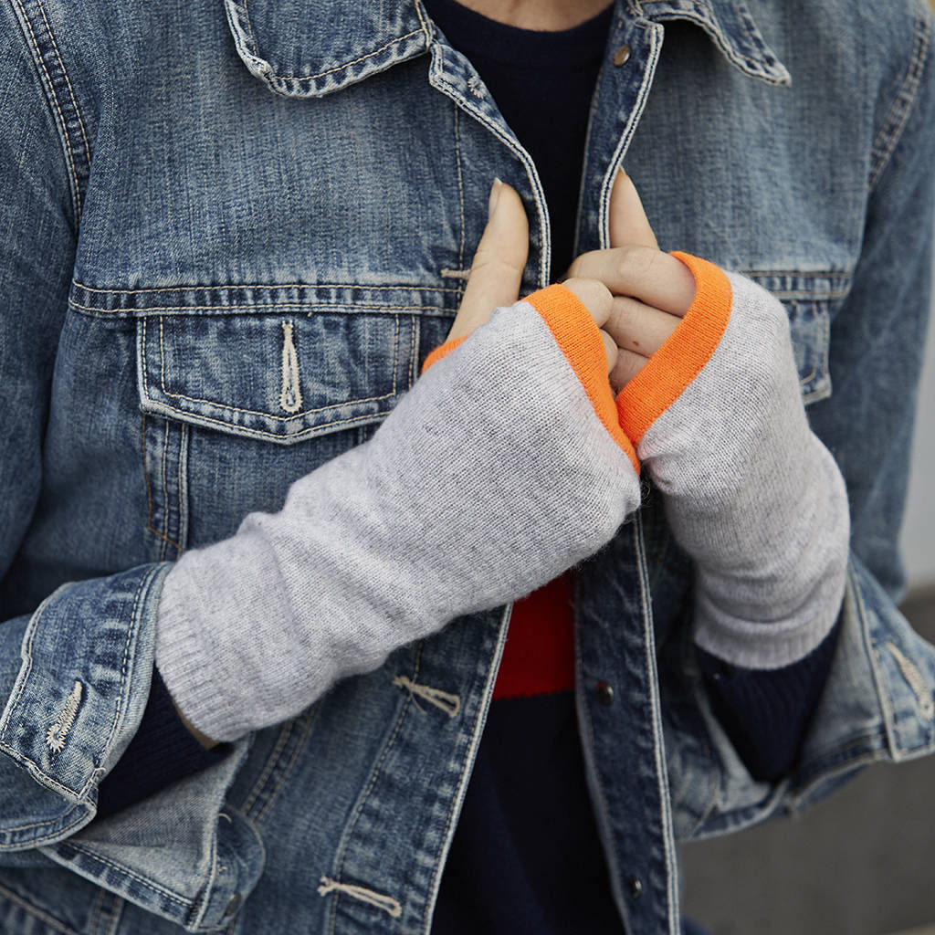 cashmere neon wrist warmers by cove