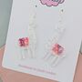 Llama Glitter Resin Earrings, thumbnail 3 of 4