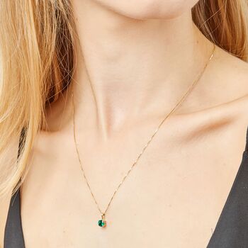 Personalised Solid 9ct Gold May Emerald Birthstone Necklace, 5 of 12