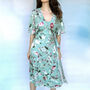 Wrap Dress In Summerhouse Print Silk Devore, thumbnail 1 of 2