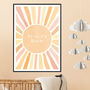 Children's Boho Sun Bedroom Birthday Art Print Gift, thumbnail 1 of 7