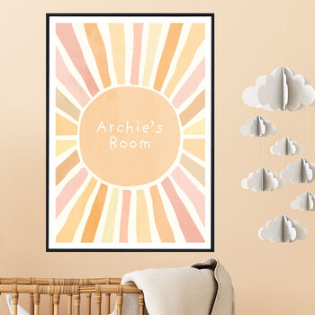 Children's Boho Sun Bedroom Birthday Art Print Gift, 2 of 7