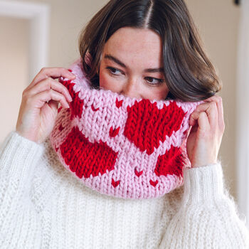Knit Your Own Valentine Heart Snood Kit, 4 of 10
