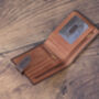 Personalised Dark Brown And Tan Leather Wallet Rfid, thumbnail 6 of 9