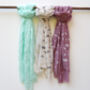 Rose Pink Feather Print Summer Scarf, thumbnail 6 of 12