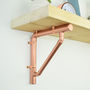 Reclaimed Scaffold Board Shelf With Copper Brackets, thumbnail 2 of 4