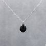 Sterling Silver Genuine Black Onyx Pear Necklace, thumbnail 1 of 11