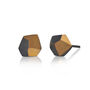 Oxidised Silver And Gold Keum Boo Nugget Studs, thumbnail 2 of 3