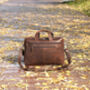 Genuine Leather Double Front Zips Briefcase, thumbnail 6 of 12