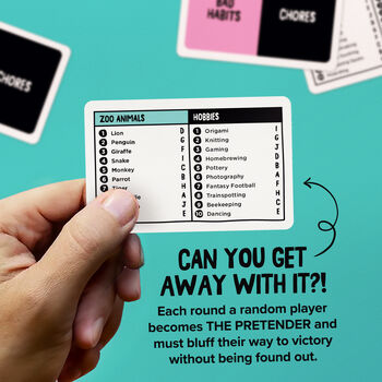 The Pretender | The Pocket Size Party Game Of Subtle Signals, Skillful Guesswork And Artful Bluffing, 4 of 6