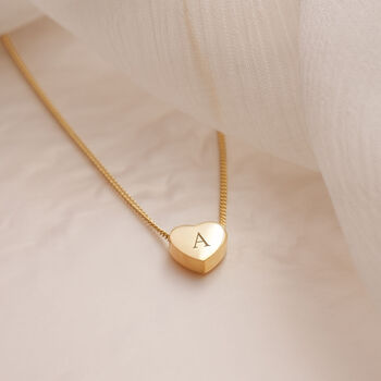 Sterling Silver Mini Heart Initial Personalised Necklace, 4 of 12