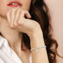 Stainless Steel Starfish Charm Blue Beaded Bracelet In Silver Plating, thumbnail 3 of 4