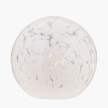 Speckled White Glass Spherical Table Lamp, 3 of 6