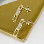 'Mondrian' Sterling Silver Link Earrings, thumbnail 1 of 5