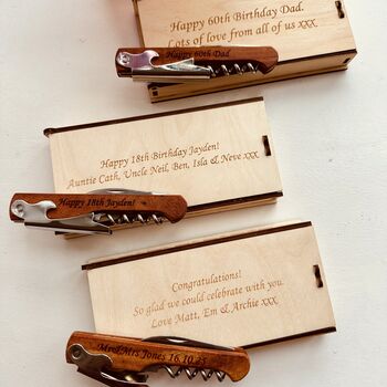 Party Gift Personalised Bottle Opener And Corkscrew, 3 of 6