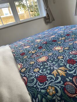 William Morris Throw Blanket Bed Runner, Bedspread, 7 of 7