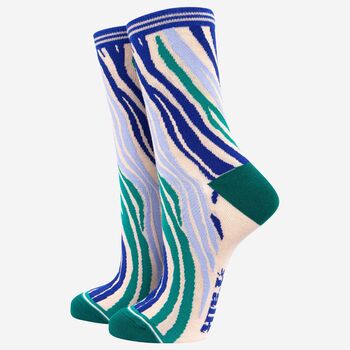Women's Zebra Animal Print Bamboo Socks Gift Set, 4 of 5