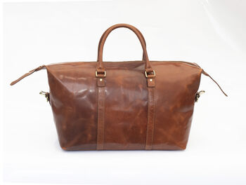 Luxury Soft Hide Leather Travel Holdall Bag, 5 of 11