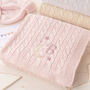 Personalised White Baby Blanket – Moon And Stars Initial Embroidery, thumbnail 5 of 11