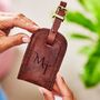 Engraved Initials Full Grain Leather Luggage Tag, thumbnail 7 of 8