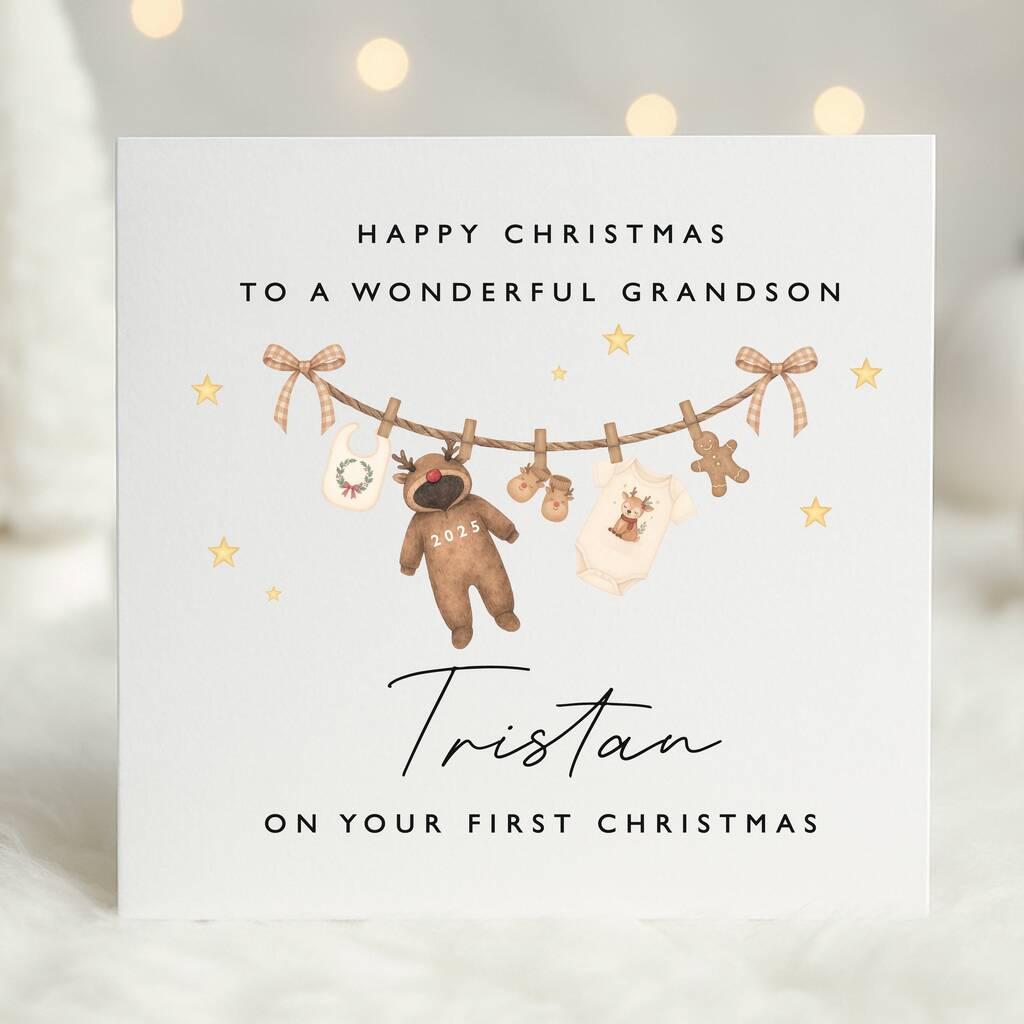 First Christmas Card For Grandson *Fully Personalised