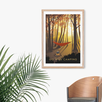 Go Wild Camping Travel Poster Art Print, 4 of 8