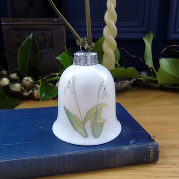 Snowdrops Fine Bone China Bell Decoration, 3 of 10