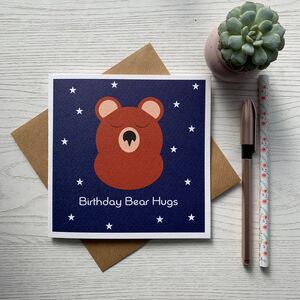 Birthday Bear Hugs Grizzly Bear Birthday Card By Popsy & Plum