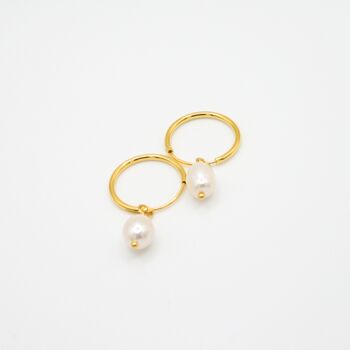 Pearl Hoops In Gold And Sterling Silver, 5 of 9