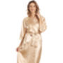 British Made Gold Long Satin Bridal Dressing Gown With Lace Detail Ladies Size 8 To 28 UK, thumbnail 1 of 3