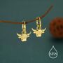 Sterling Silver Highland Cow Huggie Hoops With Detachable Charms, thumbnail 4 of 11
