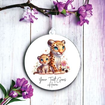Personalised Leopard With Child Mother's Day Decoration, 2 of 2