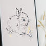 Little Bunny Art Print In Pink, thumbnail 2 of 3