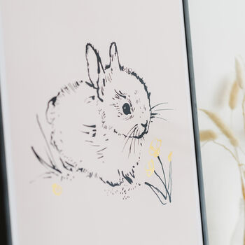 Little Bunny Art Print In Pink, 2 of 3