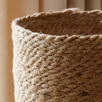 Jute Plant Pot With White Stripes, 4 of 5
