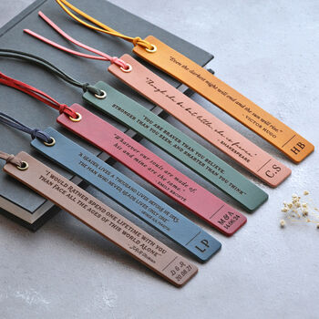 Personalised Leather Bookmark Father's Day Present, 5 of 6