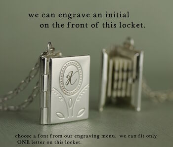 Silver Flower Book Locket Necklace, 5 of 8