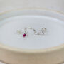 Sterling Silver Starburst Birthstone Chained Mini Studs, thumbnail 1 of 2