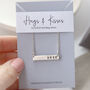 Hugs And Kisses Silver Bar Necklace, thumbnail 2 of 9