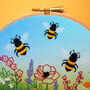 Bees And Wildflower Meadow Embroidery Kit, thumbnail 4 of 9