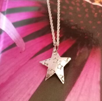 Cool Silver Star Small Pendant, 2 of 5