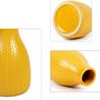 Set Of Three Yellow Ceramic Mini Vases, thumbnail 4 of 4