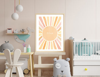 Children's Boho Sun Bedroom Birthday Art Print Gift, 5 of 7