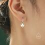 Delicate Maple Leaf Charm Huggie Hoop Earrings, thumbnail 1 of 11