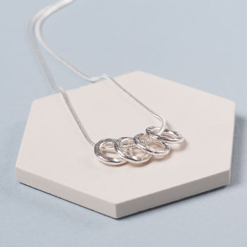 40th Birthday Four Silver Rings Necklace, 7 of 8