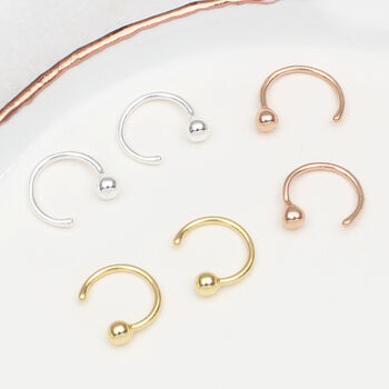 18ct Gold Plated Or Silver Bobble Pull Thru Earrings, 2 of 6