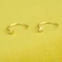 Gold Star Sleeper Pull Through Hoop Earrings, thumbnail 2 of 7